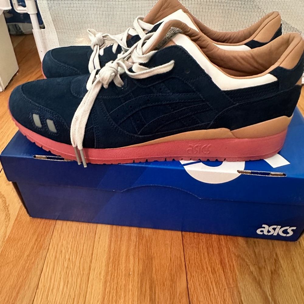 NWB Packer X J.Crew X ASICS TIGER Gel-Lyte III Collection, Navy Buck, Sz 13